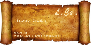Liszov Csaba névjegykártya